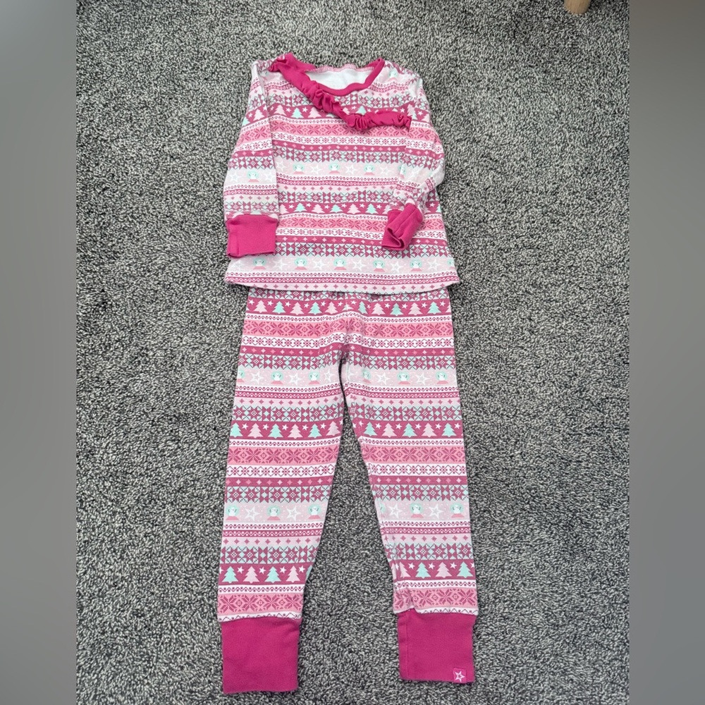 American Girl Pink and White Patterned Pajama Set